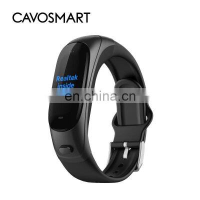 Custom wristbands wireless headphones Heart rate monitoring Smartwatch earphone 2 in 1 Smart watch with headset smart bracelet