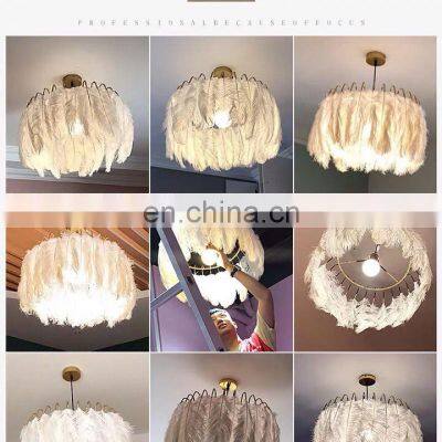Bedroom Lamp Feather Chandelier Modern Luxury Warm Romantic Creative Room Nordic Ins Wind Pendant Lights photo-2