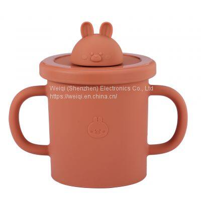 Weiqi Silicone Sippy Cups Animal Shape Kids Toddler Training Drinking Straw Cup With Lid photo-5