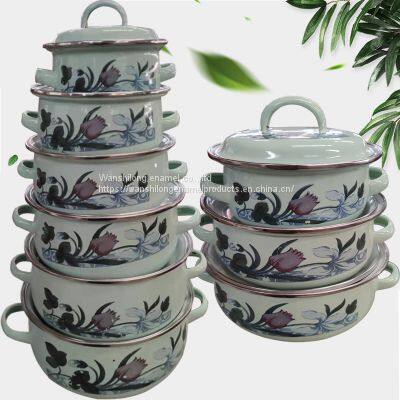 6pcs Vitreous Enamel Pot ENAMEL CASSEROLE