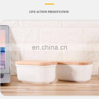 Ecological Plastic Tiffin Bento Lunch Box Bamboo Lid BPA Free Portable Bento Box Food Container photo-2
