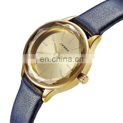 SINOBI Women Quartz Watches Logo Custom Support Blue Black Leather Watch OEM Luxurious Fair Lady Wristwatch