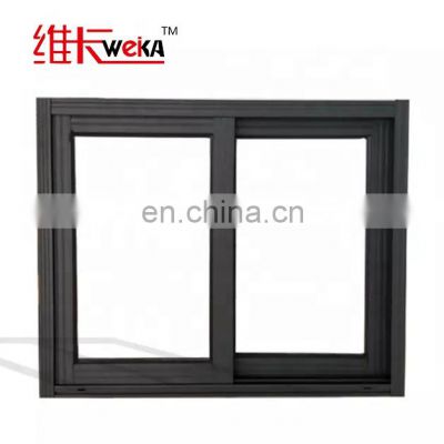 WEIKA Hot Sale UPVC Black Profile Sliding Window with Single Double Tempered Glass