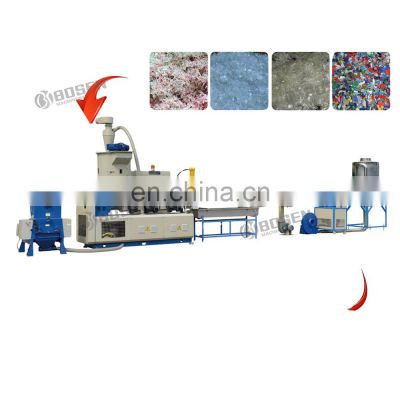 ONE TWO SCREW PE PP BOPP PA POF NYLON FILM PLASTIC MATERIAL RECYCLE AIR COOLING DRY-WET GRANULATING PELLETIZER PRODUCE MACHINE