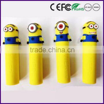Shenzhen cartoon PVC minion 2600mAh power bank for iphone