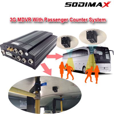 New Version 4CH 3G People Counting Camera Mobile DVR System all in one for Passenger bus