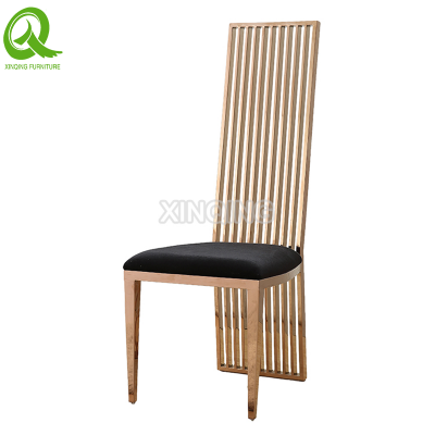 Modern Simple Golden Stainless Steel Chair Wedding Hotel Chair Banquet Dining Chair