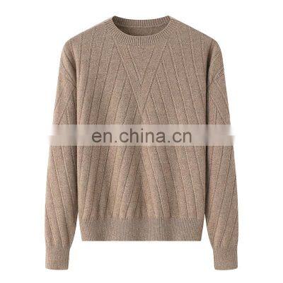 Classic Inner Mongolia Women's Crew Neck Cashmere Pullover High Quality Knitwear for Winter Solid Pattern O-Neck Sweater