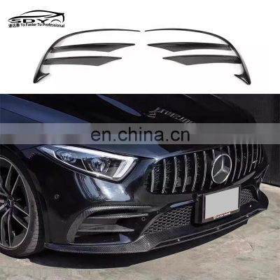 C257 CLS Front Bumper Canards with Carbon Fiber Fog Lamp Vents for Mercedes Benz C257 CLS Class