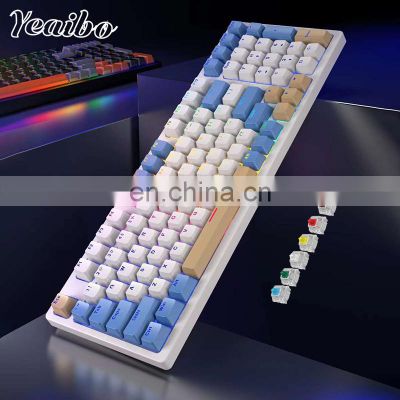 yeaibo 98 cheap good barebones with protection case keycap inalambrico ducky win price vgn cute wooting he mechanical keyboard