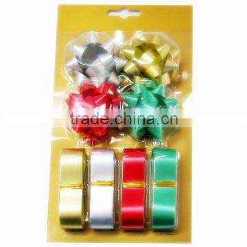 Blue Holographic PET Star Bows Ribbon for Outdoor Decoration or Wrapping photo-4