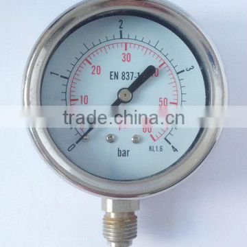 YN63B-4bar 63mm(2.5") Oil filled pressure gauge ,bayonet bezel ,YN63B