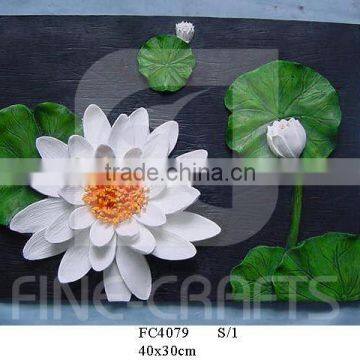 Polyresin flower wall decoration plaque