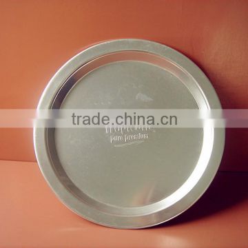 CCKT-202 2014 Best promotion Barware Circle Aluminum serving tray with embossing logo