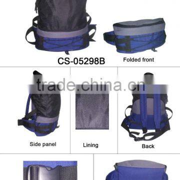 Newest promotional hot sale high quality fashion Foldable Backpack blue Nylon Multi functional