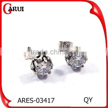 Black Stainless Steel Women Jewelry Flower Stud Earrings photo-3