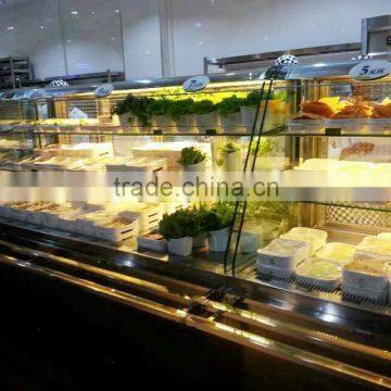 APEX restaurant air cooled showcase hot pot chafing dish refrigerated order dishes display cabinet