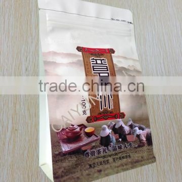 resealable stand up flat bottom pouch zipper coffee tea packaging bags for tea bag packing machine