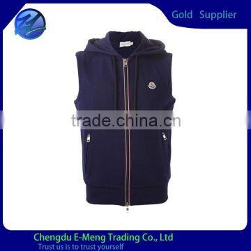 New Design Men Wholesale Sleeveless Jacket Hoodies with Hood
