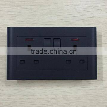 2016popular 2 gang 2 way switch+6 pin socket