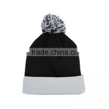 High Quality Mens Knitted Beanie Hat With a Ball photo-5