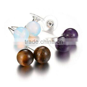 High Quality Fashion Jewelry Agate Tiger- eye Beaded Stud Earrings
