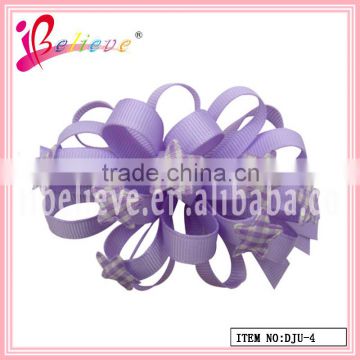 More colors available no fade star decoration koker curly ribbon hairgrips for girls (DJU--4)