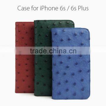 Customized brand name phone case ostrich leather case for Iphone