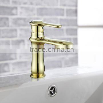 Gold Plated Solid Brass Installation Basin Tap