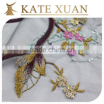 Indian Beaded Tulle Embroidery Bridal Laces Fabrics photo-6