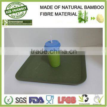 eco-friendly green bamboo fiber custom serving tray