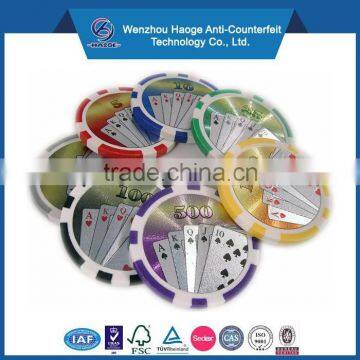 Clay Poker Chips Sticker Laser Plastic Poker Chip Sticker ABS Poker Chips