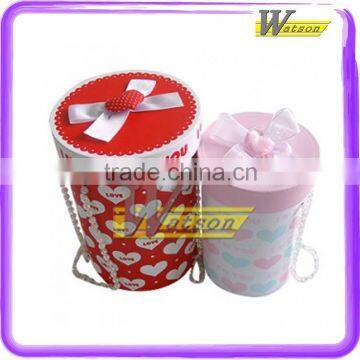 Delicious Chocolate Round Paper Box Packaging , Paper Box Gift Box Packaging Box With Silk Handle photo-4