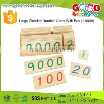 Large Wooden Number Cards With Box (1-9000) Montessori Material Handmade Educational Toys