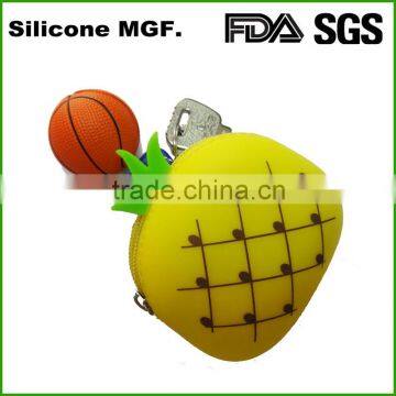 Custom Logo Printed Oval Soft Squeeze Silicone Coin Purse Made in China photo-3