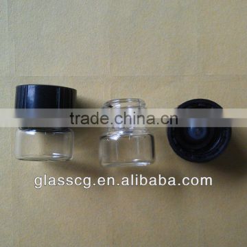 glass bottle vials with screw cap and plastic insert