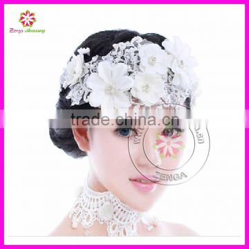 Bead and Rhinestone Decorated Wedding Flower Hair comb