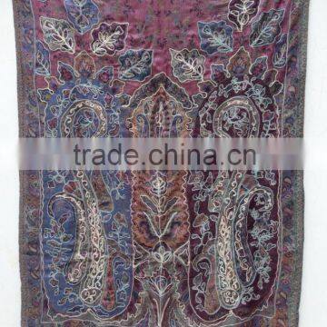 Wholesale latest design colorful embroidery wool stoles from Jaipur