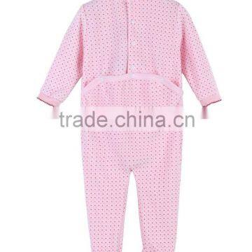 2016 Lovely Design Long Sleeves Baby Girl Winter Velour Romper photo-2