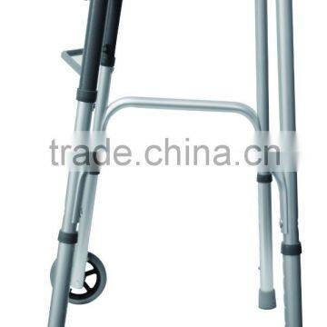 Two Button Easy Folding Aluminum Walker With 5' Castors photo-3