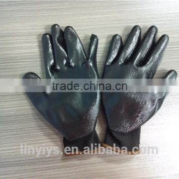 13G Black Seamless Knitted Nitrile Working Safety Gloves