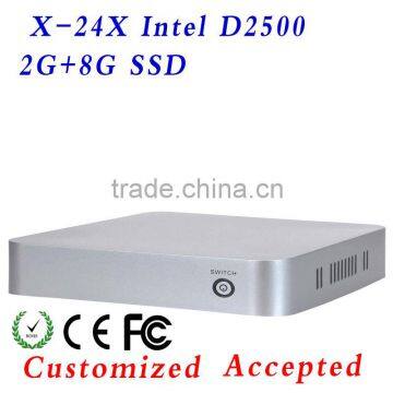 Hd media player 1080p for atom D2500 Desktop Board no noise, less heat mini pc thin client Mini-ITX mother board