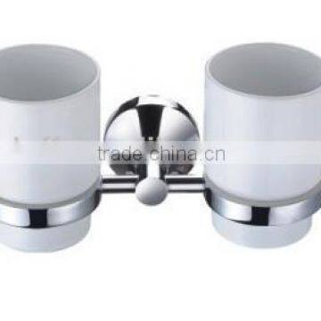 Fashion wallmounted Chrome Double Cup & Tumbler Holder Bathroom & Hotel Accessories