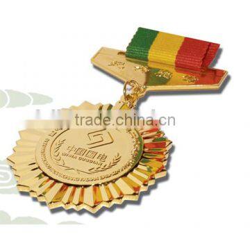 gold/siver/bronze Champion Honor Medal With Custom Ribbon