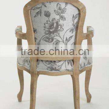 French /European Style Square Back Solid OAK Flower Fabric Arm Chair/Ding Chair/Living Leisure Chair(CH-859-Oak) photo-3