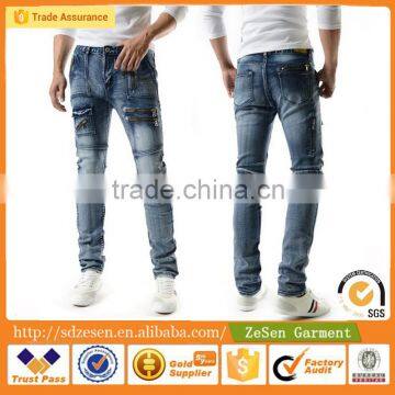 OEM Service Cheap Price Manufacture Mens Tight Cotton Jeans Wear