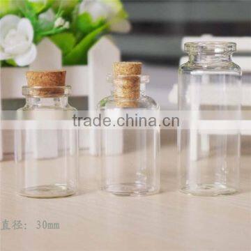 30mm diameter Small Glass Mini Bottles with Cork