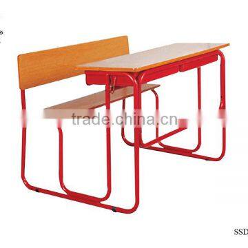 Two Seater Table Double School Desk And Chair photo-3
