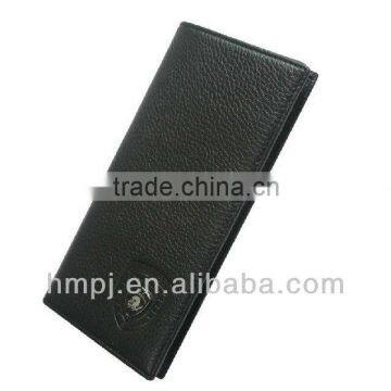 Mens long patterna wallet with genuine leather