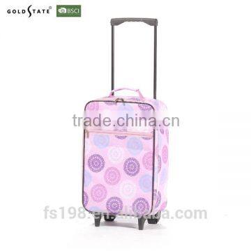 2016 latest cheap Flower printing 600D polyester luggage